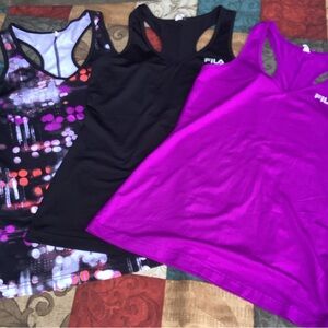 FILA Sport Performance Women's Racerback Tank Tops Set 3 Size Medium